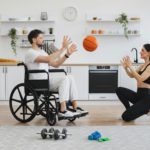 Senior male patient undergoing rehabilitation after illness or injury.