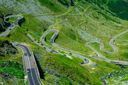 Serpentines on the Transfagarasan road in the Fagaras mountains