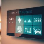 smart screen with smart home with modern living room